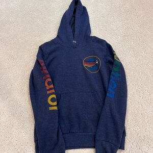 Aviator Nation Kids Blue Hoodie with Rainbow Accents